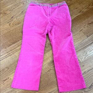 Lilly Pulitzer Corduroy Pants – Hot Pink, Rainbow-Trim Waist, wide leg, Size 8
